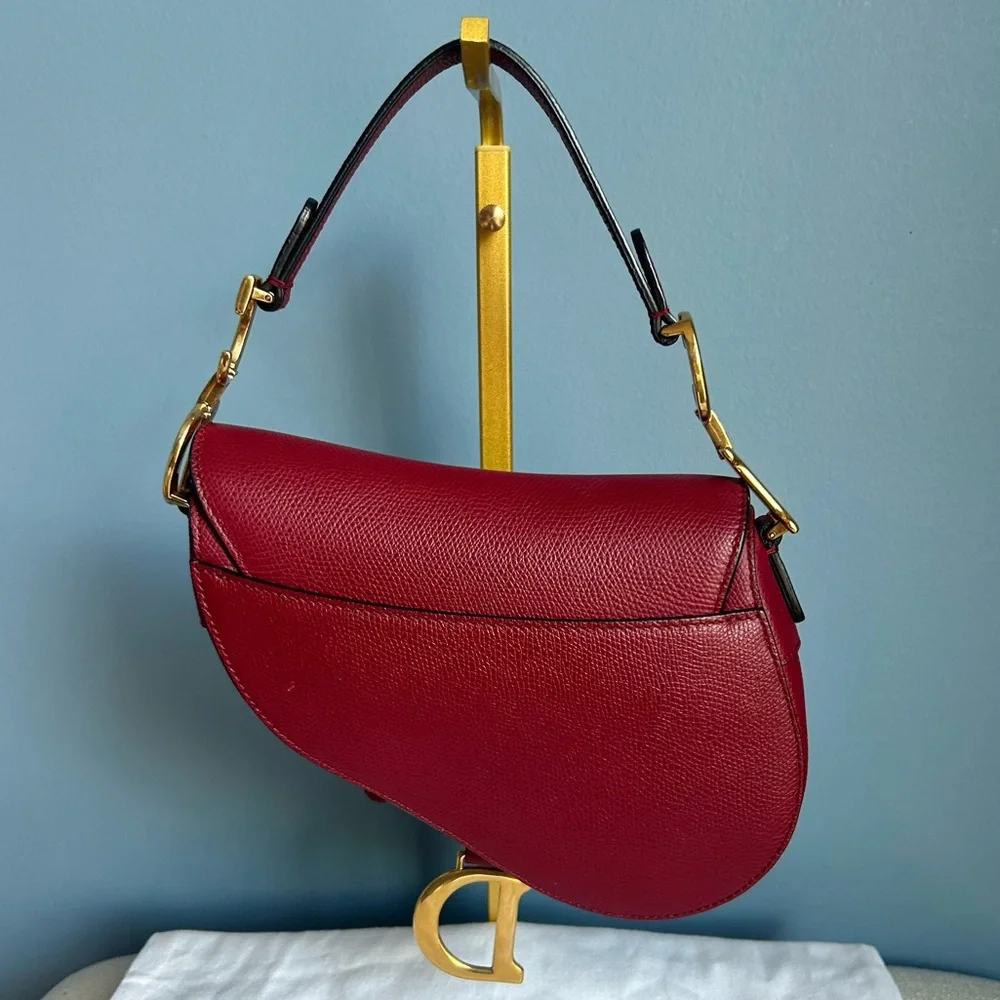 Dior Mini Red Saddle Bag - Picture 5 of 16